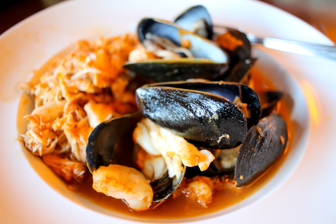 A seafood dish, freshly prepared
