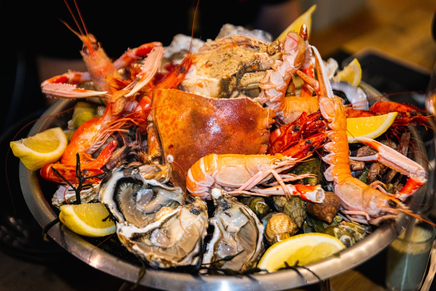 Plated seafood